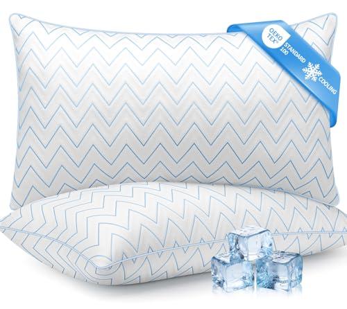 DIORIS Queen Size Pillows Set of 2 - Hotel-Quality Down Alternative Bed Pillows for Back, Side & Stomach Sleepers, Cooling Breathable Microfiber Fill, Medium Firm Support for Neck & Shoulders